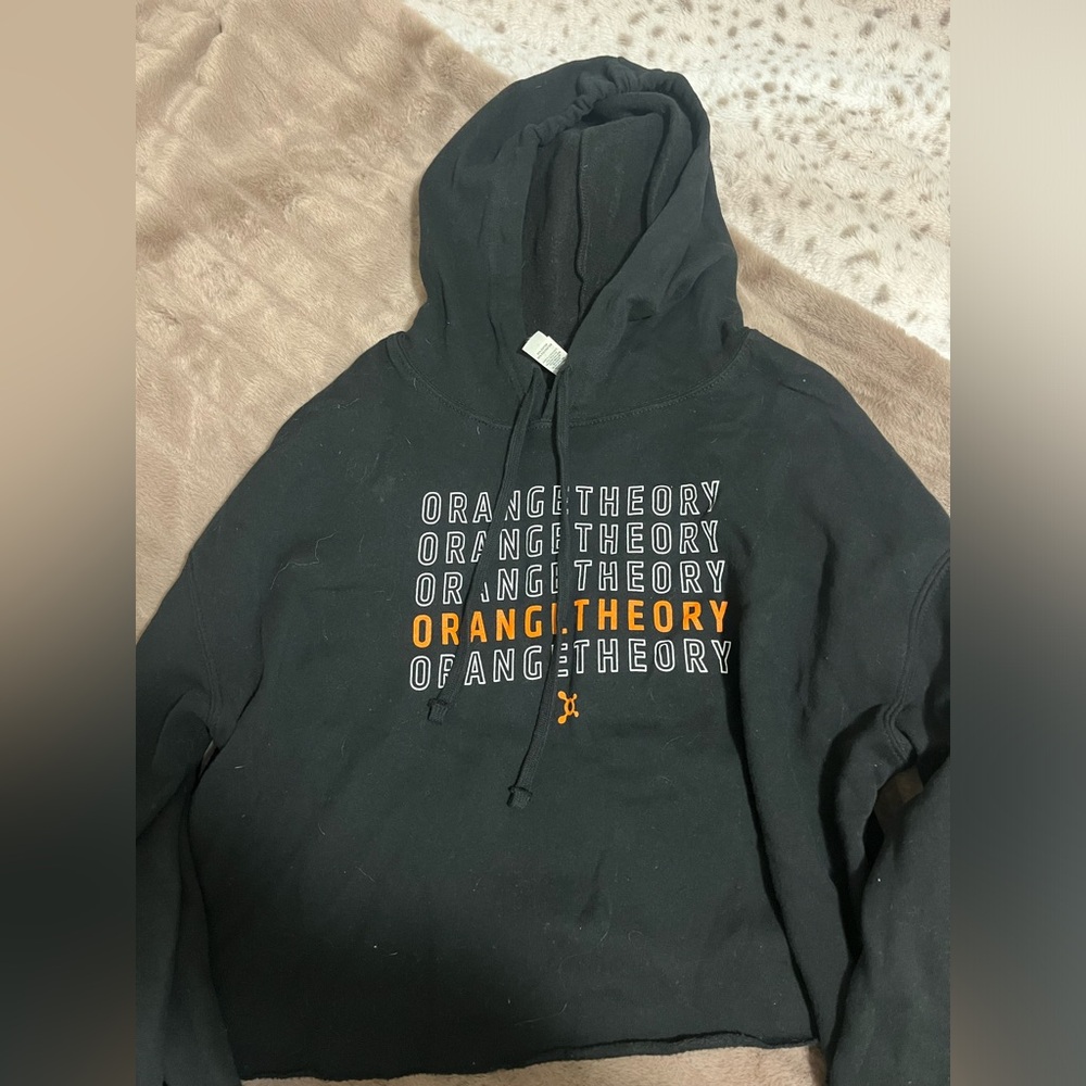 Orangetheory black cropped hoodie